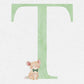 Personalised Mouse Watercolour Initial Print