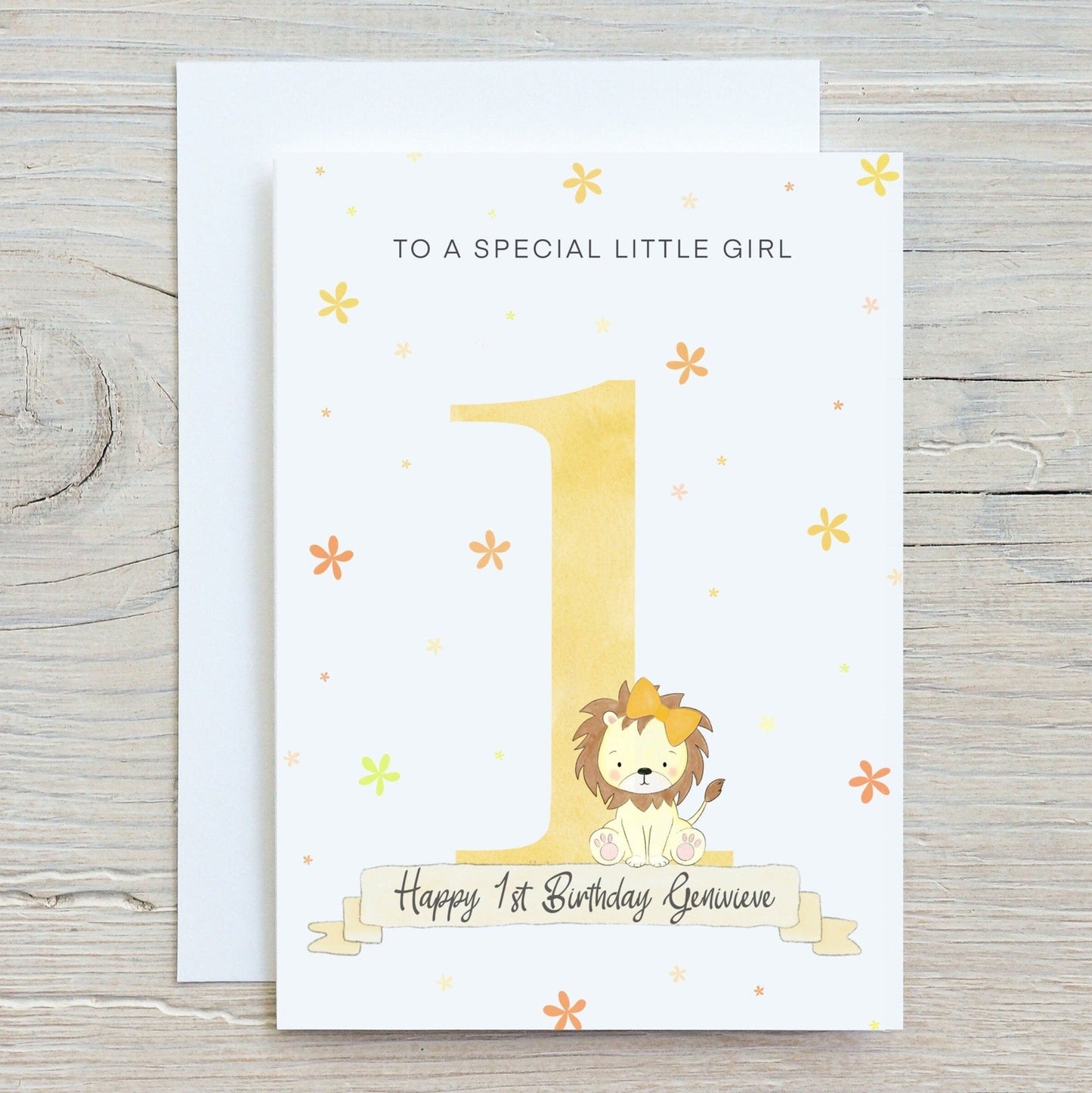 Personalised 1st Birthday Lion Card