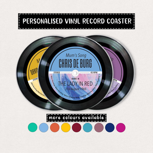 Personalised Vinyl Record Coaster