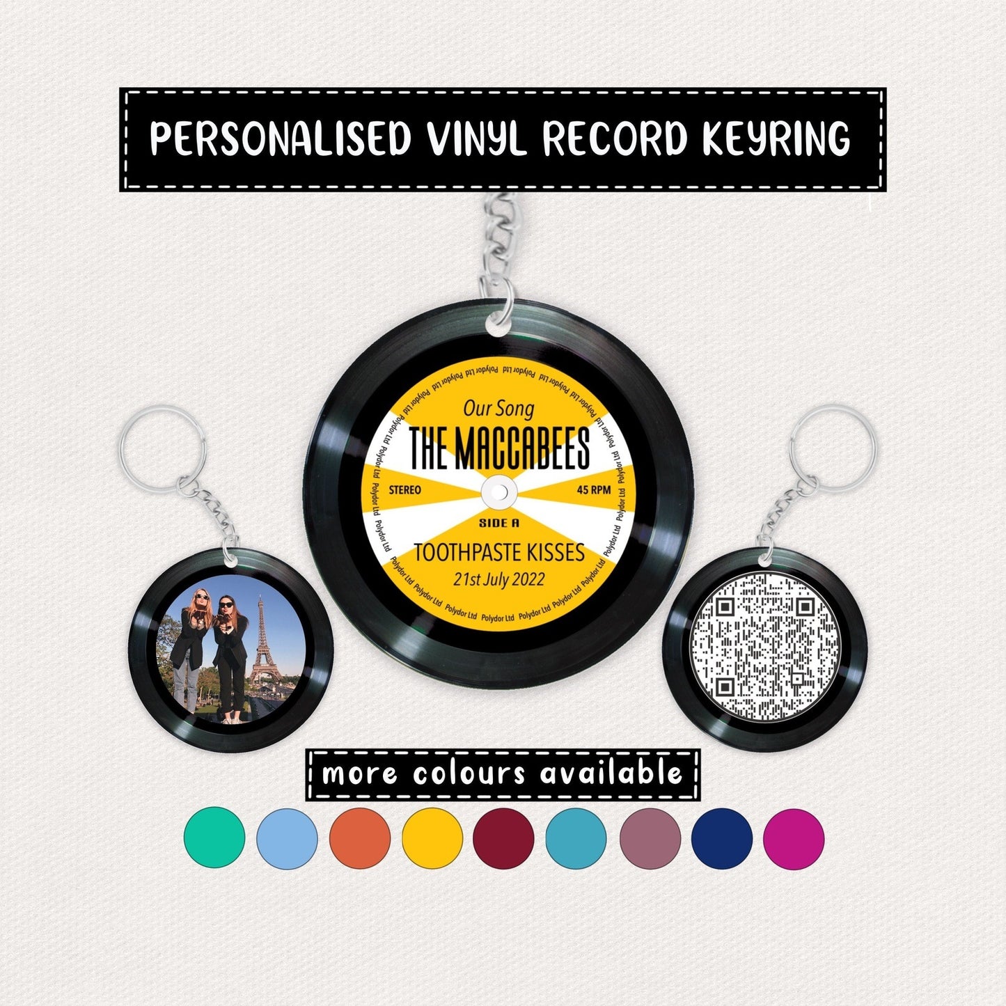 Personalised Vinyl Record Keyring