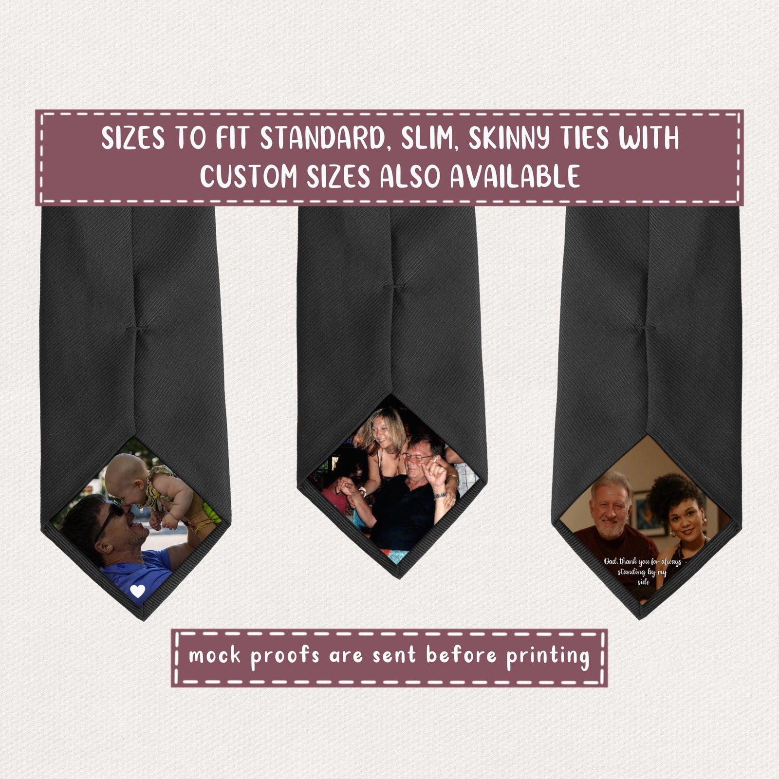 Personalised Photo or Text Wedding Tie Patch