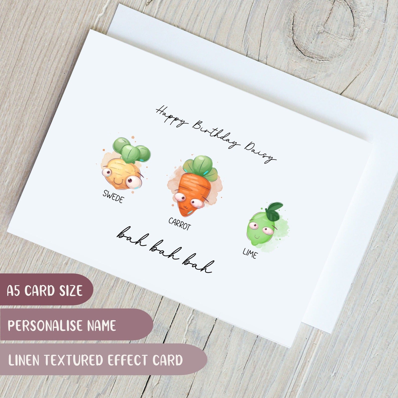 Swede carrot Lime Birthday Card