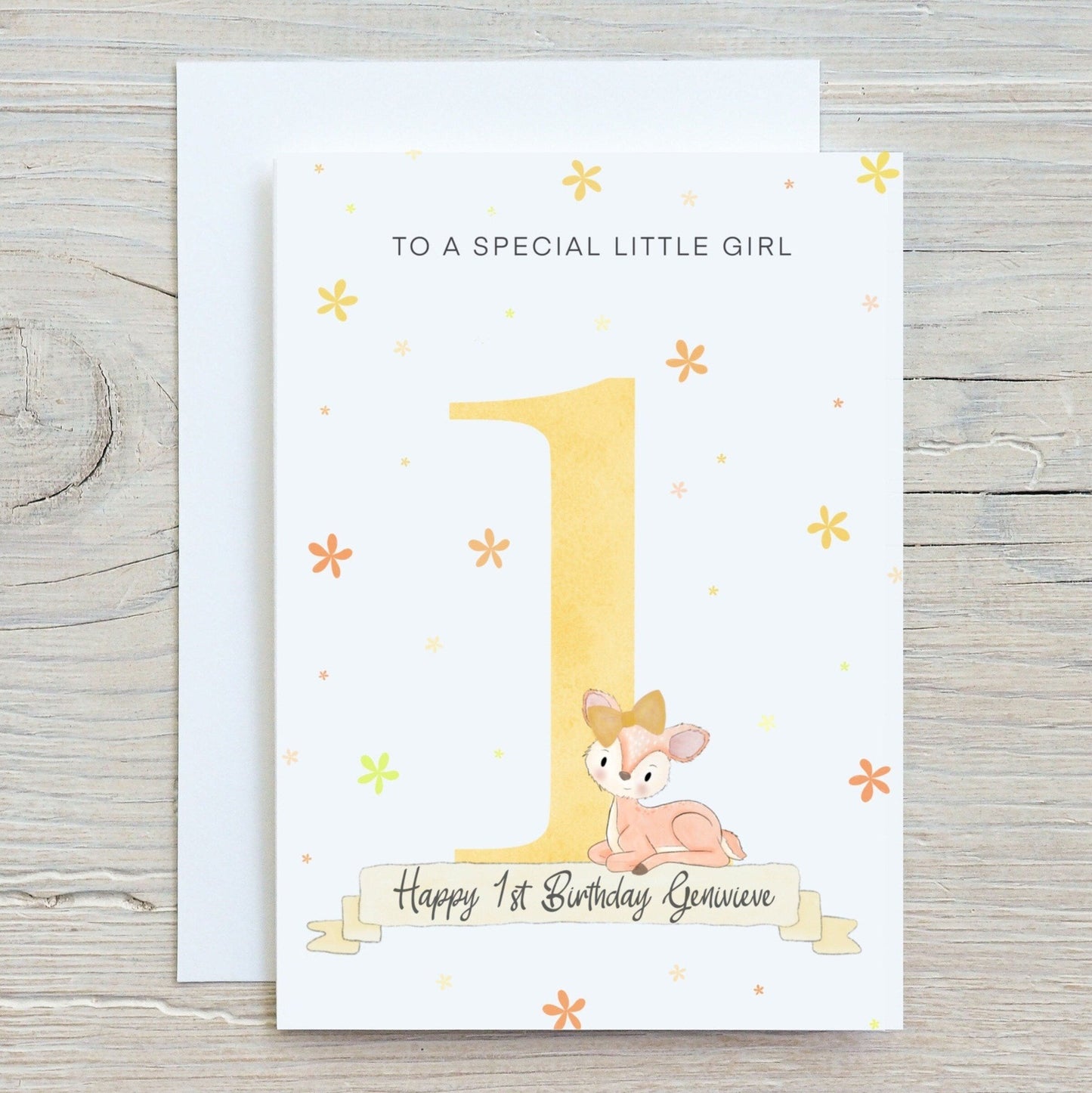 1st Birthday Deer Card