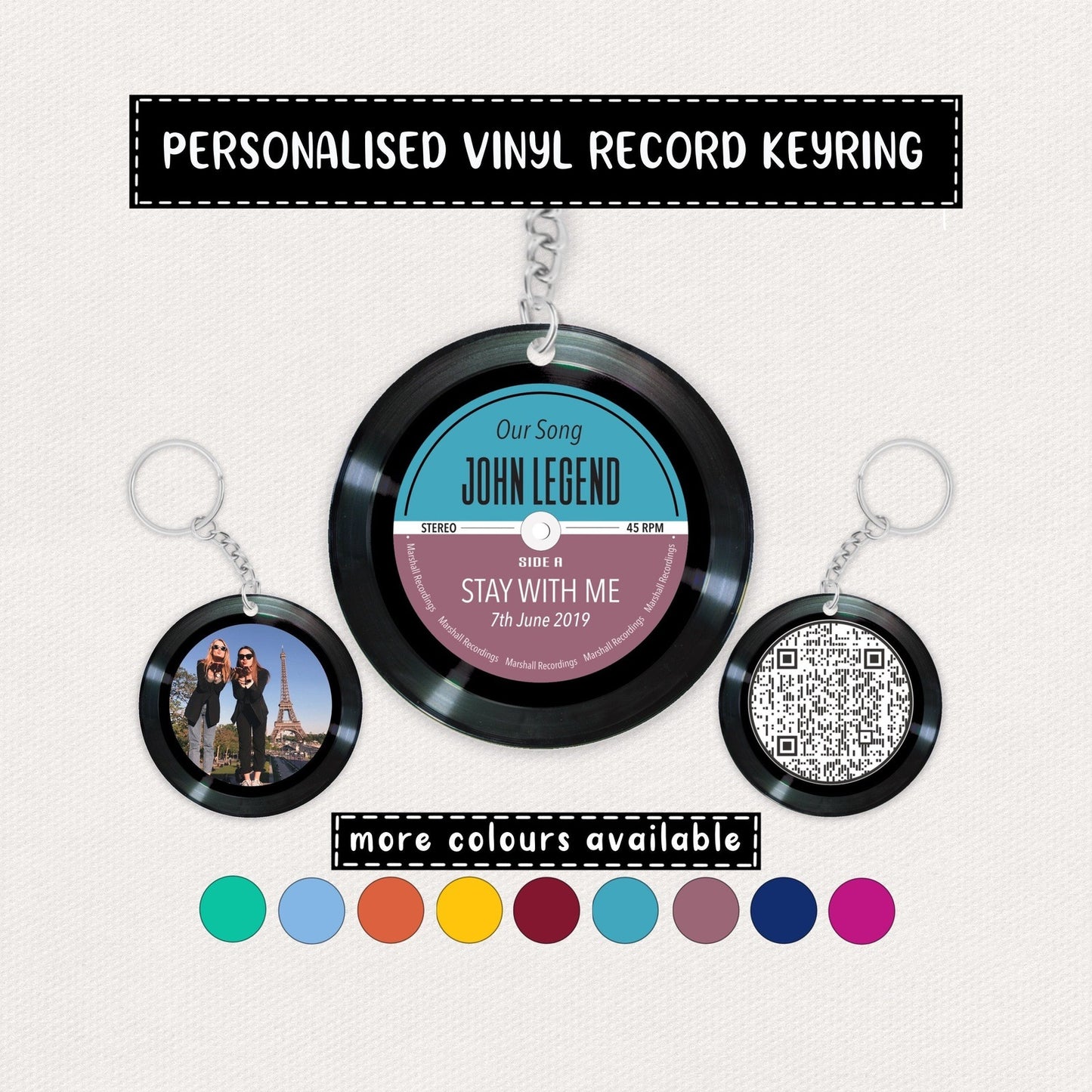 Personalised Vinyl Record Keyring