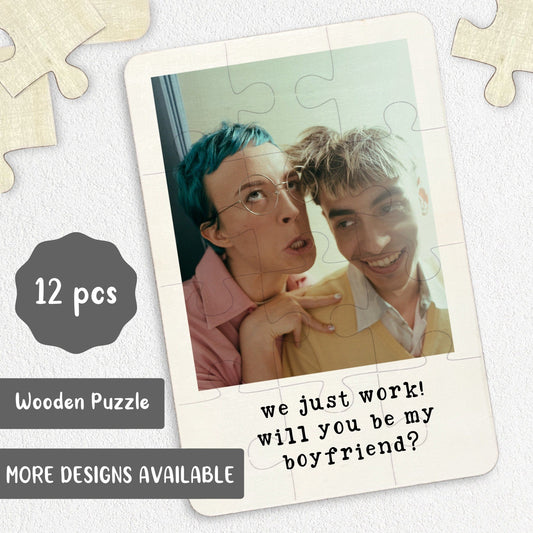 Will you be my Boyfriend? Wooden Jigsaw Puzzle