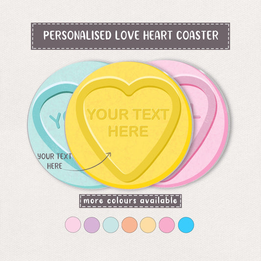 Personalised Love Heart Coaster