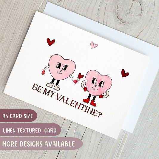Retro Heart Valentines Day Card