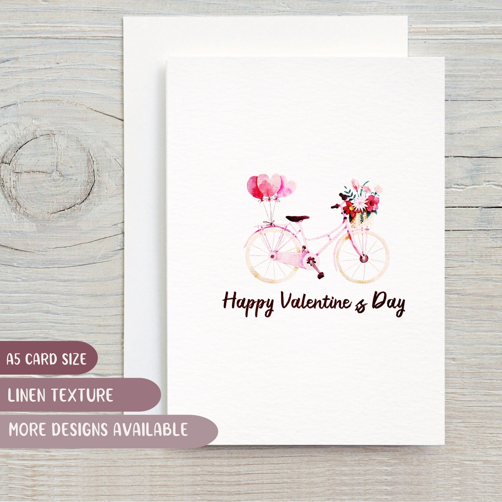 Bicycle & Flowers Valentines Day Card