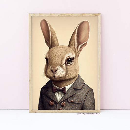 Suited Rabbit Print