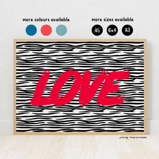 Zebra Love Wall Print