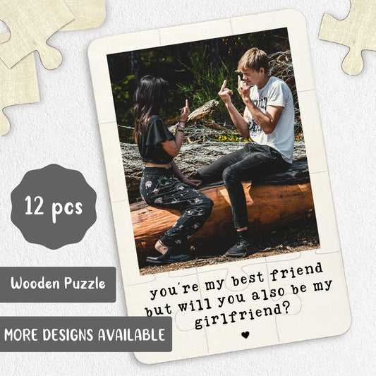 Will you be my Girlfriend? Wooden Jigsaw Puzzle