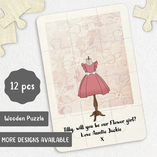 Will you be my Flower Girl? Wooden Jigsaw Puzzle
