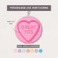 "Great Tits" Personalised Love Heart Keyring