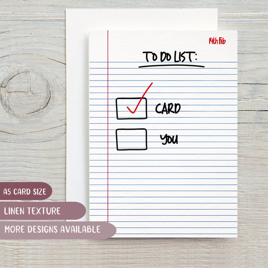 To Do List Valentines Day Card