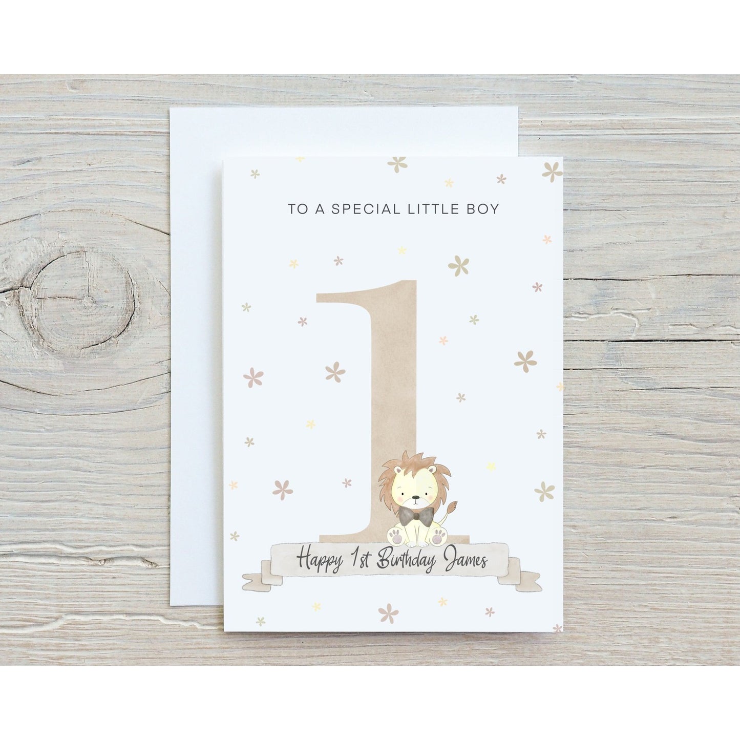 Personalised 1st Birthday Lion Card